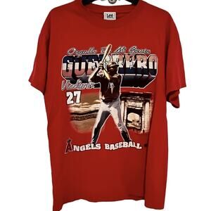 Vintage Anaheim Angels Vladimir Guerrero Lee Sports Shirt Sz Men Medium MLB Red